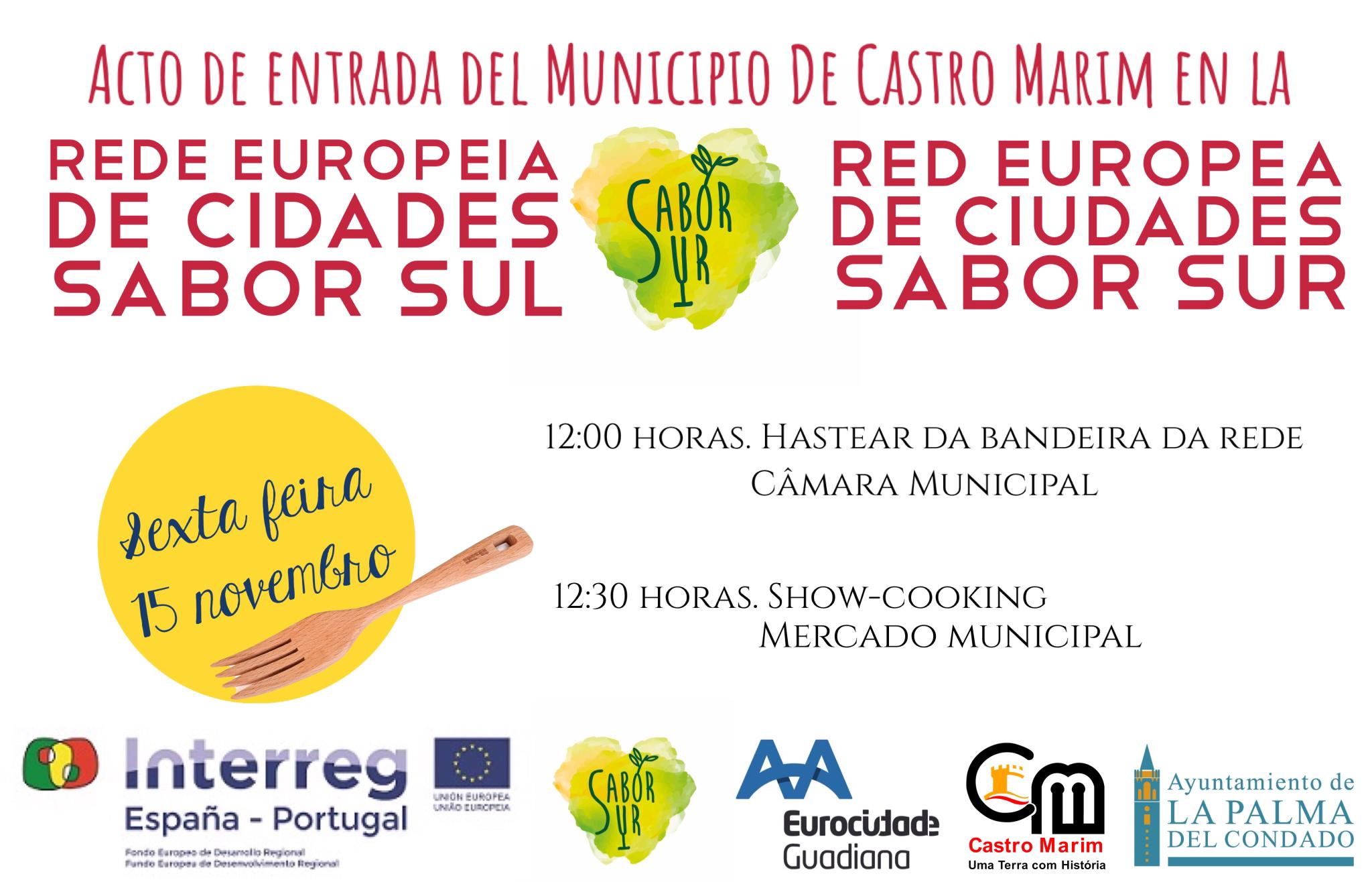 Acto de adhesión de Ayuntamiento de Castro Marim a la Red Sabor Sur e invitación a participar en Laboratorio – Showcooking en Mercado Municipal de Castro Marim (Algarve – Portugal)